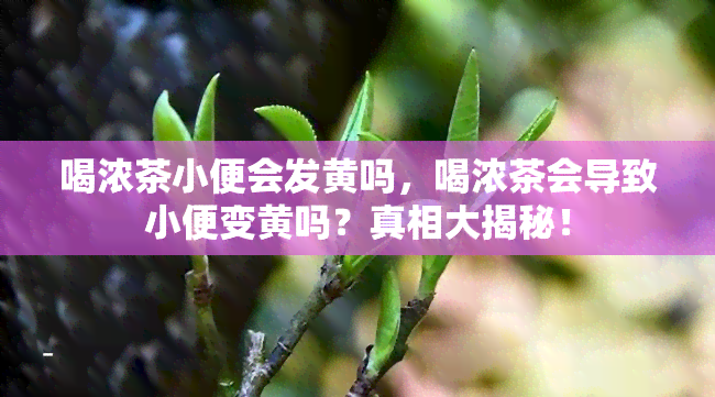 喝浓茶小便会发黄吗，喝浓茶会导致小便变黄吗？真相大揭秘！