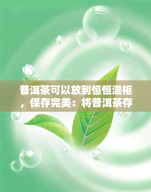 普洱茶可以放到恒恒湿柜，保存完美：将普洱茶存放在恒恒湿柜中