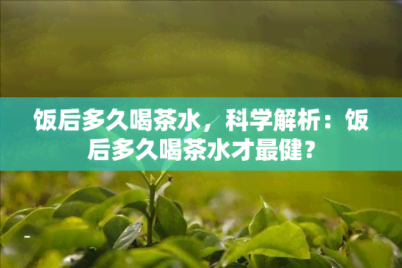 饭后多久喝茶水，科学解析：饭后多久喝茶水才最健？