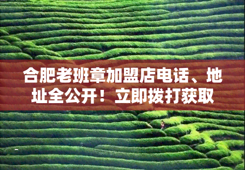 合肥老班章加盟店电话、地址全公开！立即拨打获取最新信息！