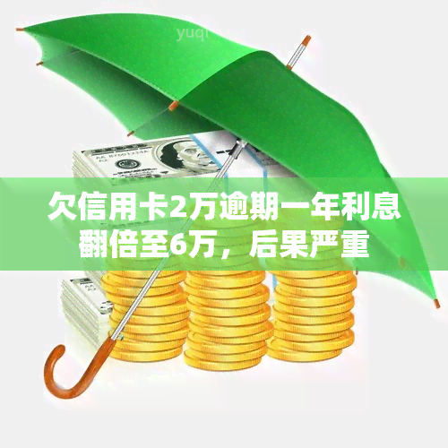 欠信用卡2万逾期一年利息翻倍至6万，后果严重