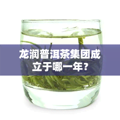 龙润普洱茶集团成立于哪一年？