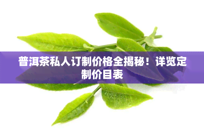 普洱茶私人订制价格全揭秘！详览定制价目表