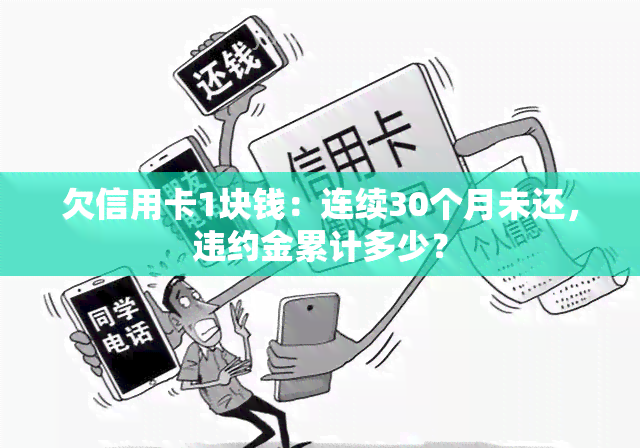 欠信用卡1块钱：连续30个月未还，违约金累计多少？