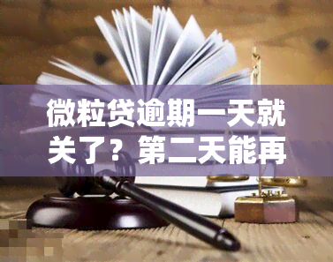 微粒贷逾期一天就关了？第二天能再开通吗？已还款还能借款吗？