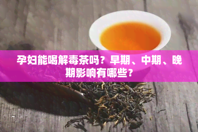 孕妇能喝解茶吗？早期、中期、晚期影响有哪些？