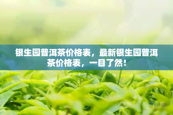 银生园普洱茶价格表，最新银生园普洱茶价格表，一目了然！