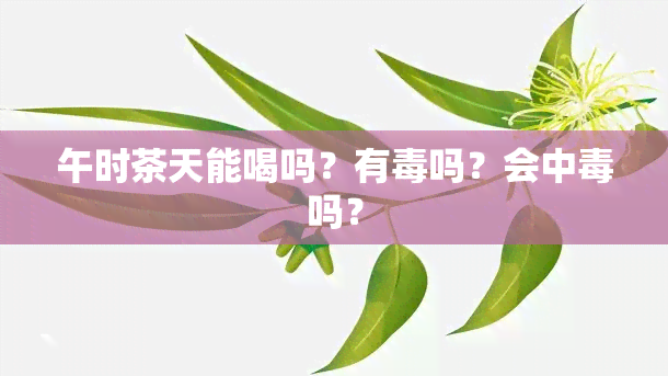 午时茶天能喝吗？有吗？会中吗？