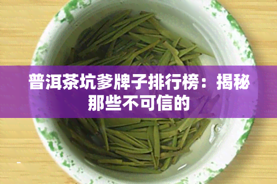 普洱茶坑爹牌子排行榜：揭秘那些不可信的