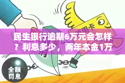 民生银行逾期6万元会怎样？利息多少，两年本金1万五可否协商分期？