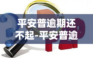 平安普逾期还不起-平安普逾期还不起怎么办