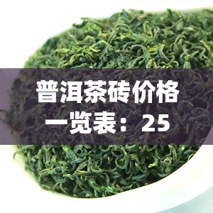 普洱茶砖价格一览表：250g云南普洱茶砖与7581普洱茶砖的价格对比