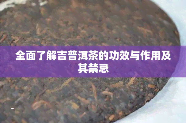 全面了解吉普洱茶的功效与作用及其禁忌