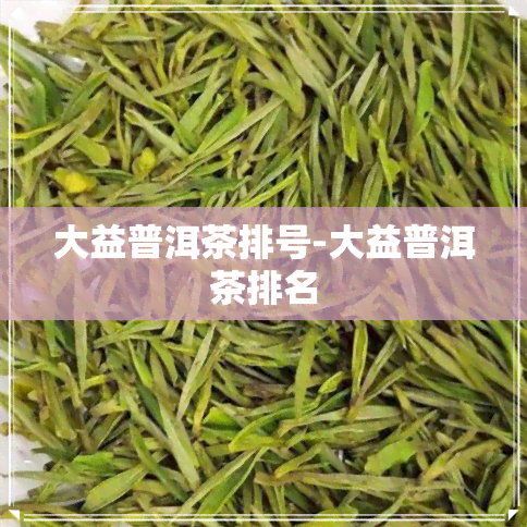 大益普洱茶排号-大益普洱茶排名