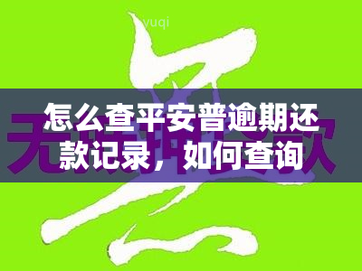 怎么查平安普逾期还款记录，如何查询平安普的逾期还款记录？