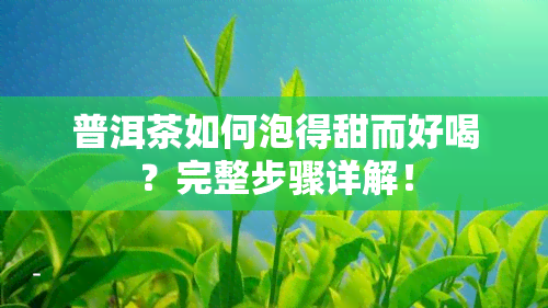 普洱茶如何泡得甜而好喝？完整步骤详解！