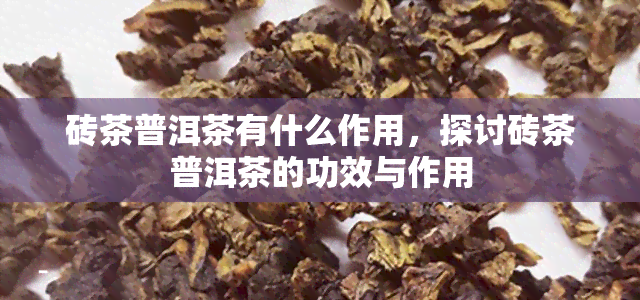 砖茶普洱茶有什么作用，探讨砖茶普洱茶的功效与作用