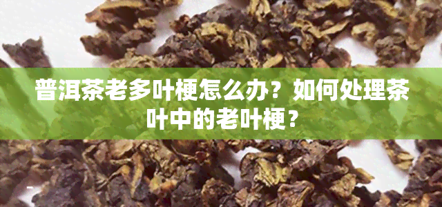 普洱茶老多叶梗怎么办？如何处理茶叶中的老叶梗？