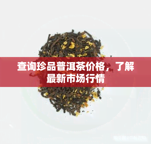 查询珍品普洱茶价格，了解最新市场行情