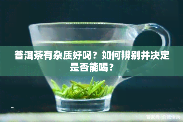 普洱茶有杂质好吗？如何辨别并决定是否能喝？