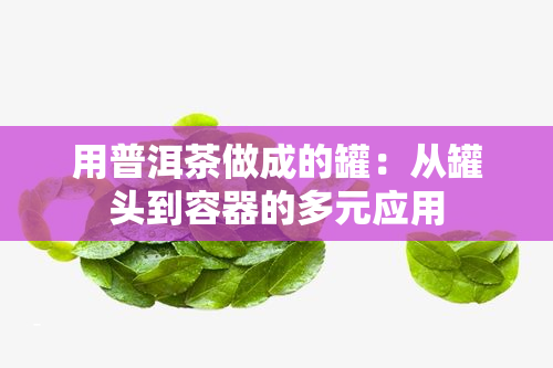 用普洱茶做成的罐：从罐头到容器的多元应用