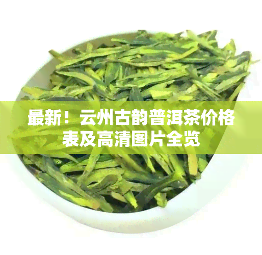 最新！云州古韵普洱茶价格表及高清图片全览