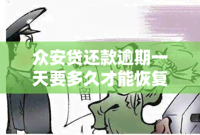 众安贷还款逾期一天要多久才能恢复，众安贷：还款逾期一天后，多久能恢复正常？