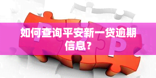 如何查询平安新一贷逾期信息？