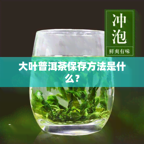 大叶普洱茶保存方法是什么？