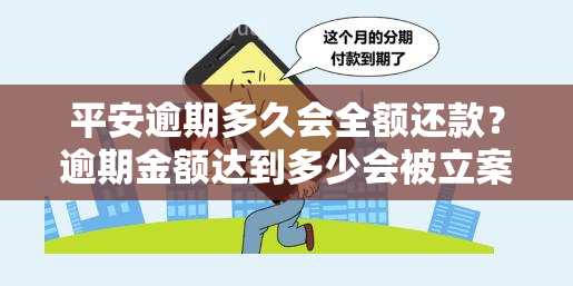 平安逾期多久会全额还款？逾期金额达到多少会被立案？若被银行起诉后仍无力偿还，将会面临怎样的后果？