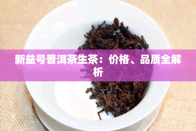 新益号普洱茶生茶：价格、品质全解析