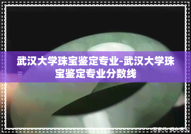 武汉大学珠宝鉴定专业-武汉大学珠宝鉴定专业分数线