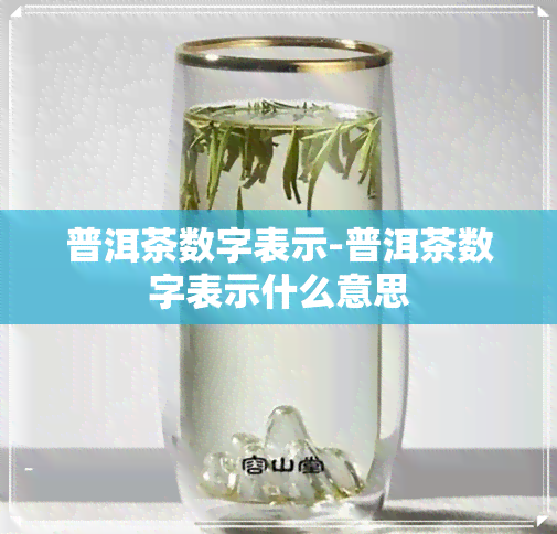 普洱茶数字表示-普洱茶数字表示什么意思