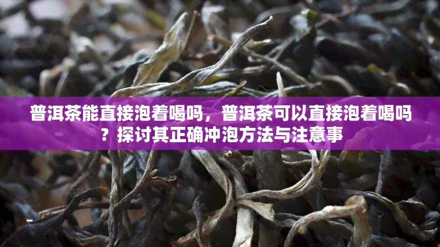 普洱茶能直接泡着喝吗，普洱茶可以直接泡着喝吗？探讨其正确冲泡方法与注意事