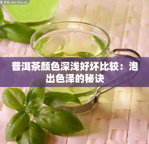 普洱茶颜色深浅好坏比较：泡出色泽的秘诀