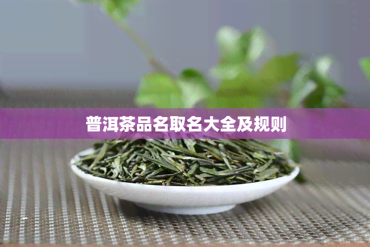 普洱茶品名取名大全及规则