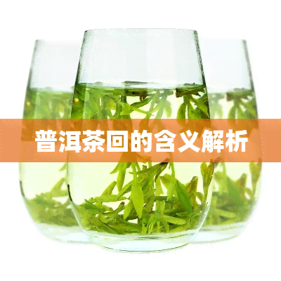 普洱茶回的含义解析