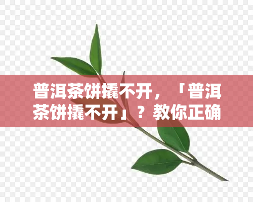 普洱茶饼撬不开，「普洱茶饼撬不开」？教你正确打开方式！