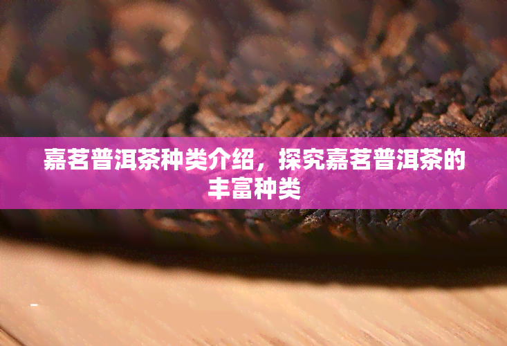 嘉茗普洱茶种类介绍，探究嘉茗普洱茶的丰富种类