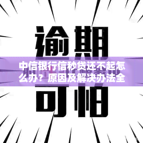 中信银行信秒贷还不起怎么办？原因及解决办法全解析！