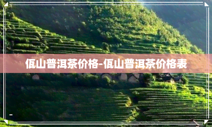 佤山普洱茶价格-佤山普洱茶价格表