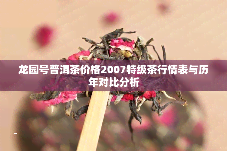 龙园号普洱茶价格2007特级茶行情表与历年对比分析