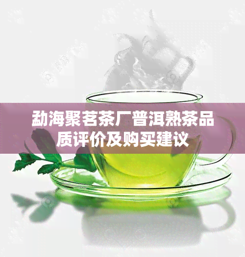 勐海聚茗茶厂普洱熟茶品质评价及购买建议