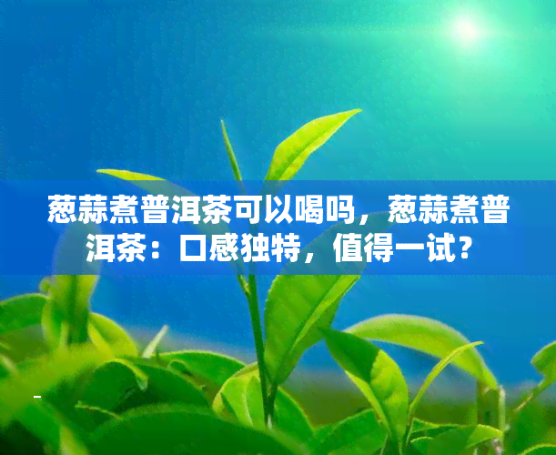 葱蒜煮普洱茶可以喝吗，葱蒜煮普洱茶：口感独特，值得一试？