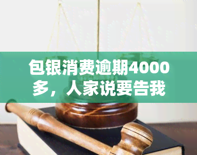 包银消费逾期4000多，人家说要告我，怎么办？