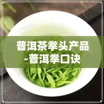 普洱茶拳头产品-普洱拳口诀