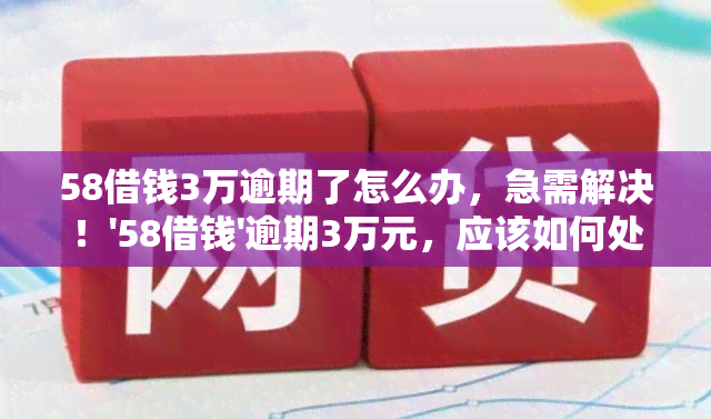 58借钱3万逾期了怎么办，急需解决！'58借钱'逾期3万元，应该如何处理？