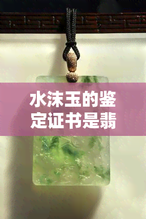 水沫玉的鉴定证书是翡翠吗，解析疑问：水沫玉的鉴定证书是否为翡翠？