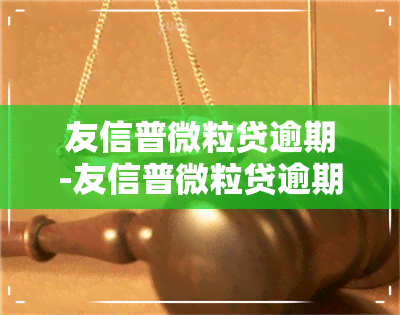 友信普微粒贷逾期-友信普微粒贷逾期会怎么样