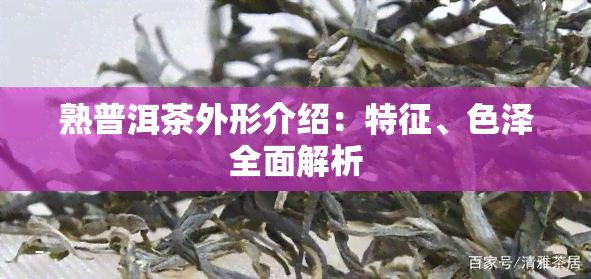 熟普洱茶外形介绍：特征、色泽全面解析